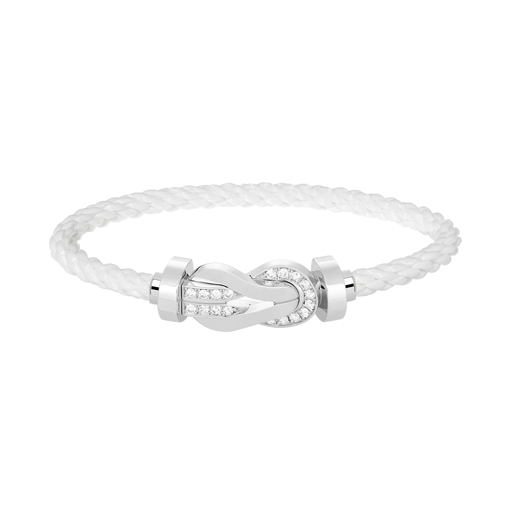 [moco jewelrys]CHANCE LARGE 8 FIGURE SCHNALLE HALB DIAMANT ARMREIF SILBER