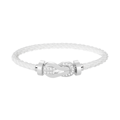 [moco jewelrys]CHANCE LARGE 8 FIGURE SCHNALLE HALB DIAMANT ARMREIF SILBER