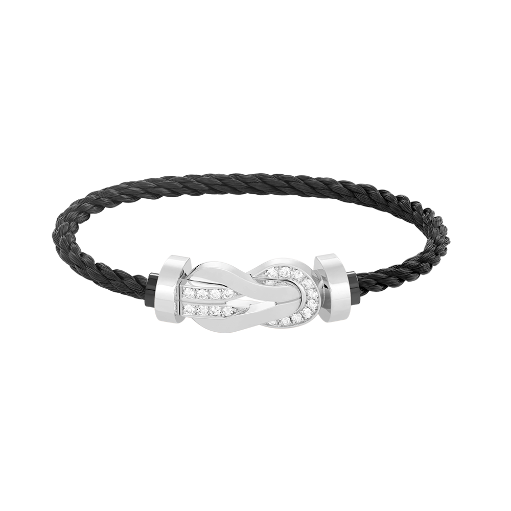 [moco jewelrys]CHANCE LARGE 8 FIGURE SCHNALLE HALB DIAMANT ARMREIF SILBER