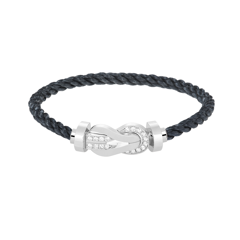 [moco jewelrys]CHANCE LARGE 8 FIGURE SCHNALLE HALB DIAMANT ARMREIF SILBER