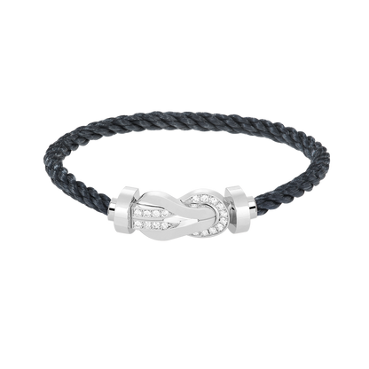 [moco jewelrys]CHANCE LARGE 8 FIGURE SCHNALLE HALB DIAMANT ARMREIF SILBER