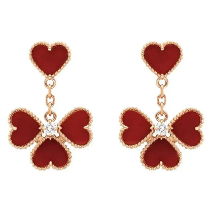 [moco jewelrys]SÜSSER KLEE CARNELIAN OHRRINGE