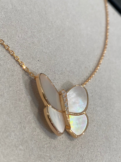 [moco jewelrys]SCHMETTERLING GOLD MOP DIAMANT HALSKETTE
