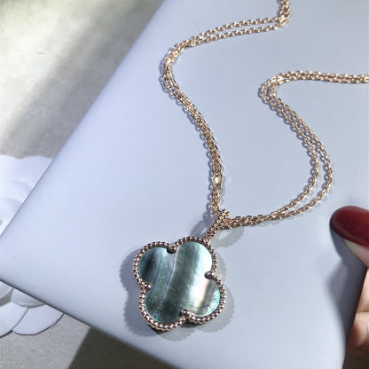 [moco jewelrys]KLEE 25MM GOLD DUNKLE PERLMUTT GROSSE KLEE HALSKETTE