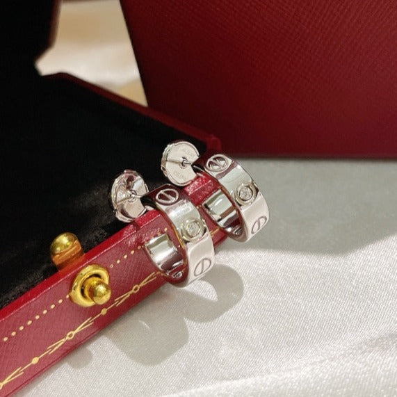 [moco jewelrys]LIEBESOHRRINGE 5.7MM 2 DIAMANTEN