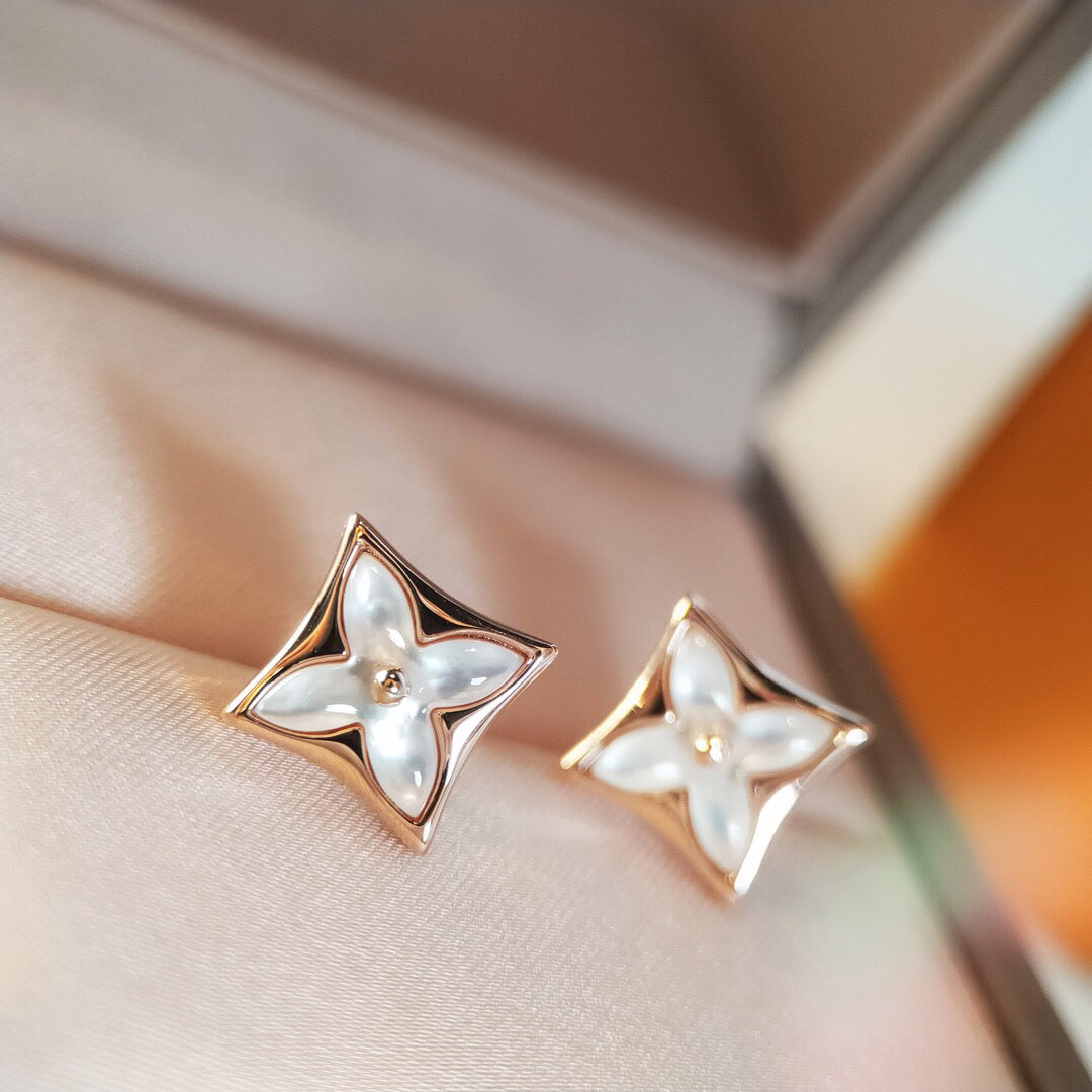 [moco jewelrys]STAR MOP PINK GOLD OHRRINGE