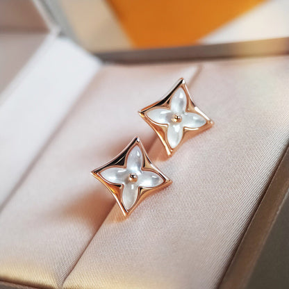 [moco jewelrys]STAR MOP PINK GOLD OHRRINGE