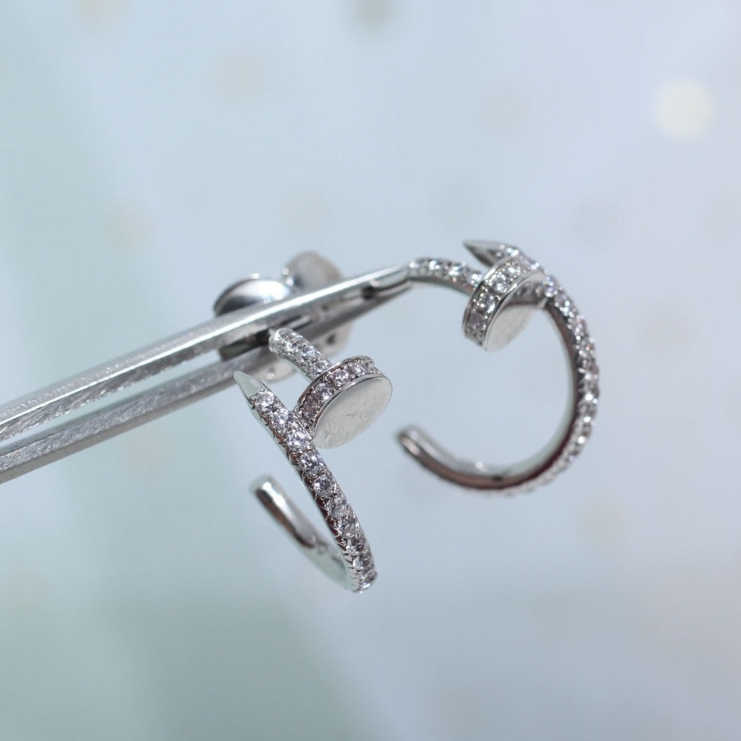 [moco jewelrys]JUSTE OHRRINGE 12.75MM SILBER DIAMANT