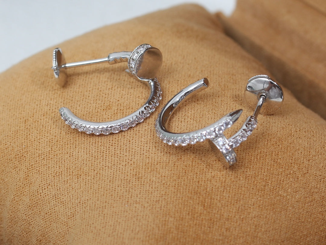 [moco jewelrys]JUSTE OHRRINGE 12.75MM SILBER DIAMANT