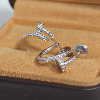 [moco jewelrys]JUSTE OHRRINGE 12.75MM SILBER DIAMANT