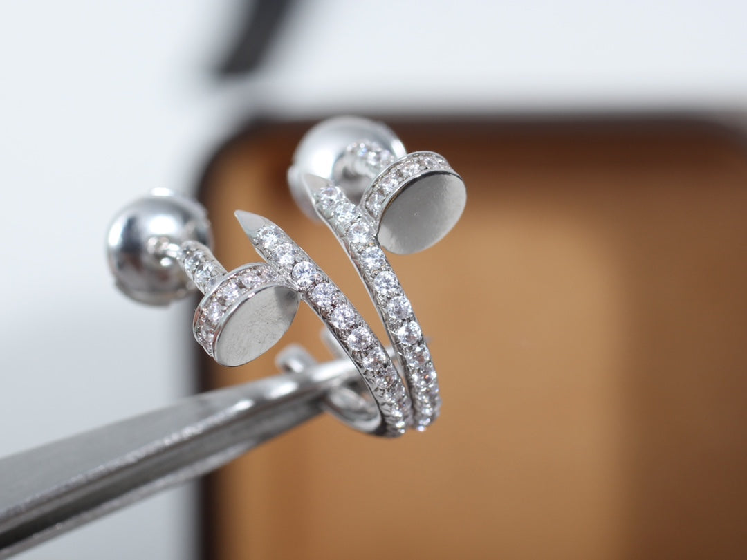 [moco jewelrys]JUSTE OHRRINGE 12.75MM SILBER DIAMANT