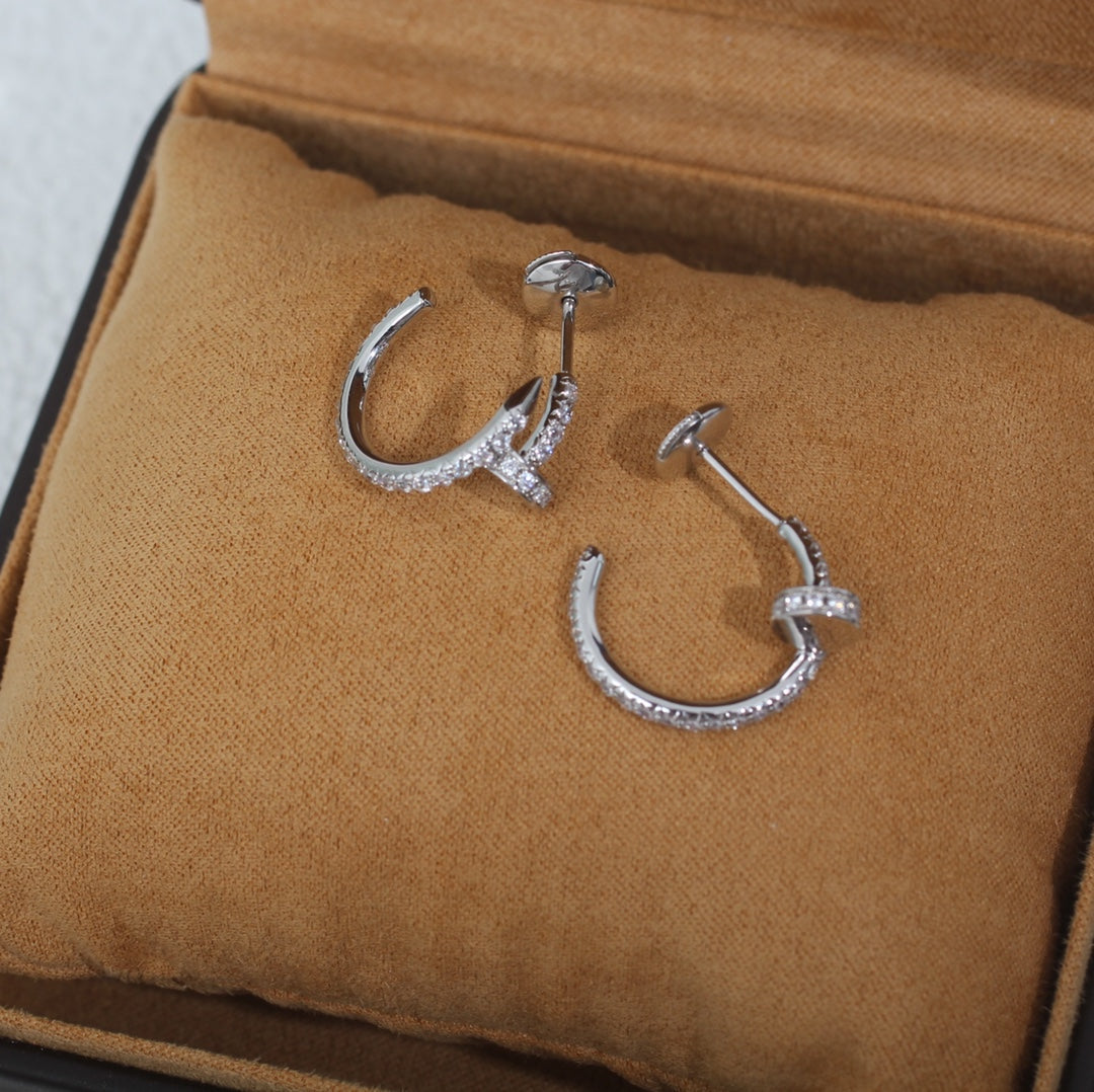 [moco jewelrys]JUSTE OHRRINGE 12.75MM SILBER DIAMANT