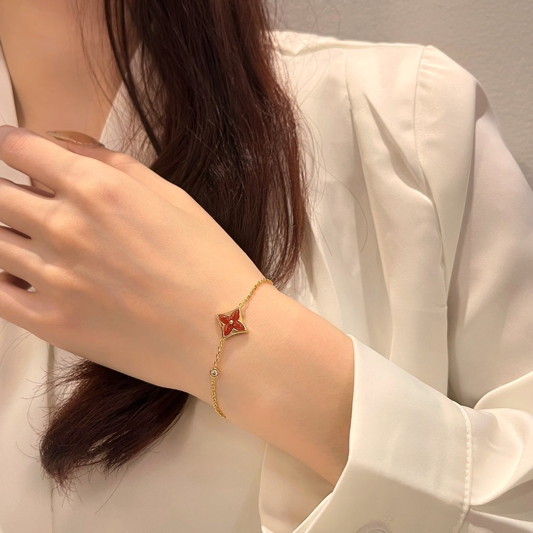 [moco jewelrys]COLOR STAR KARNEOL ROSÉGOLD DIAMANTARMBAND