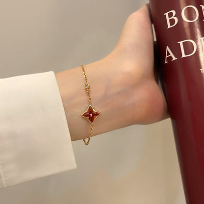 [moco jewelrys]COLOR STAR KARNEOL ROSÉGOLD DIAMANTARMBAND