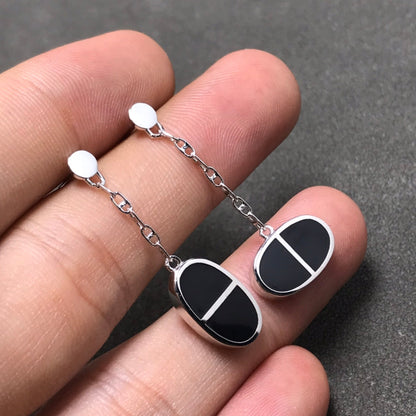 [moco jewelrys]CHAINE VERSO SCHWARZE KERAMIK-SILBER-OHRRINGE