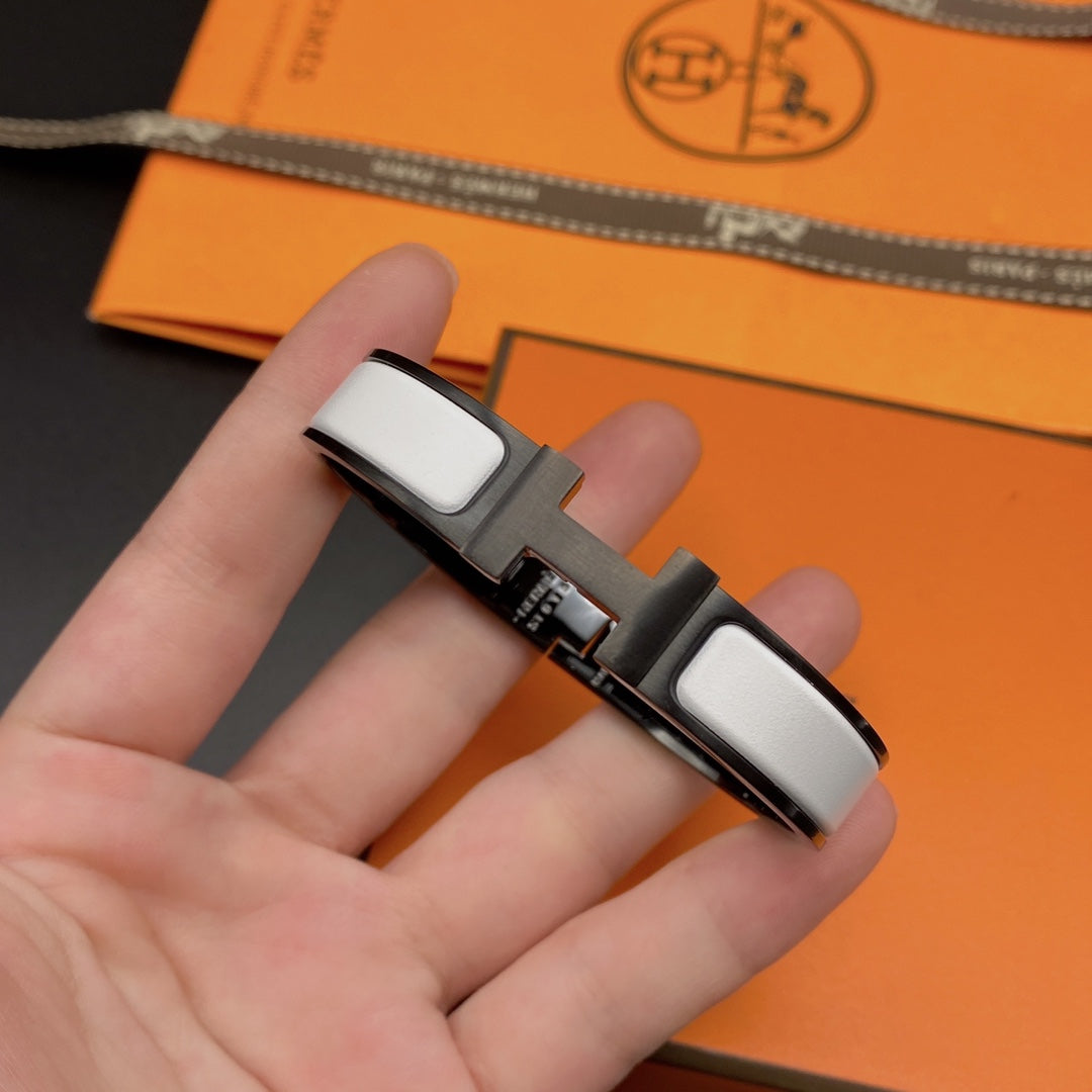 [moco jewelrys]H BRACELET 12MM SCHWARZ WEISS KERAMIK