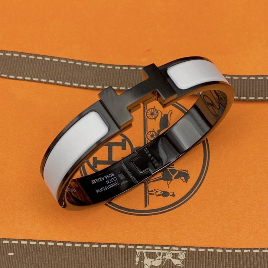 [moco jewelrys]H BRACELET 12MM SCHWARZ WEISS KERAMIK