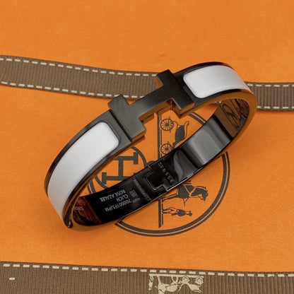 [moco jewelrys]H BRACELET 12MM SCHWARZ WEISS KERAMIK