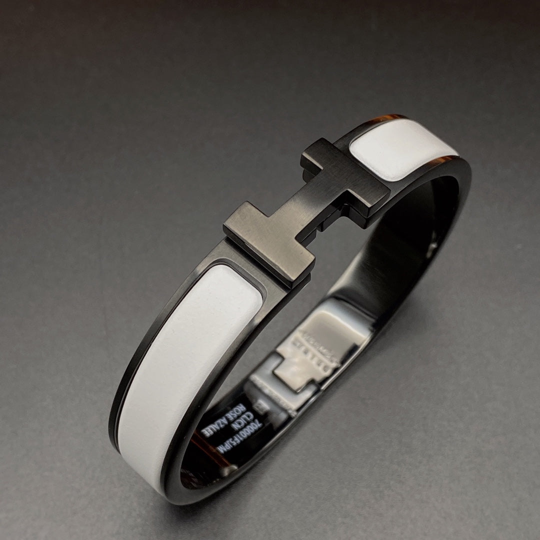 [moco jewelrys]H BRACELET 12MM SCHWARZ WEISS KERAMIK