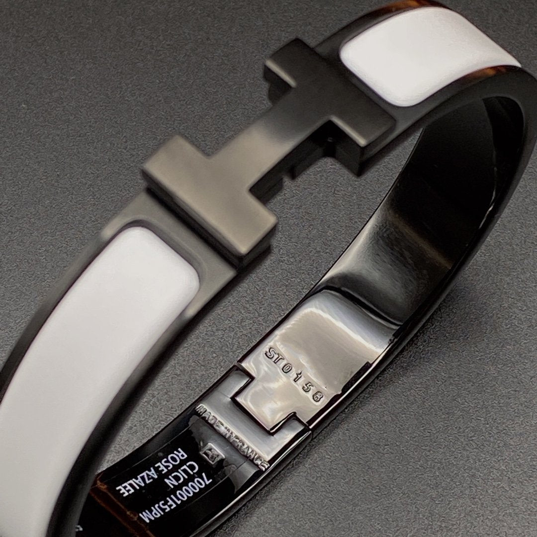 [moco jewelrys]H BRACELET 12MM SCHWARZ WEISS KERAMIK