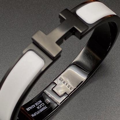 [moco jewelrys]H BRACELET 12MM SCHWARZ WEISS KERAMIK