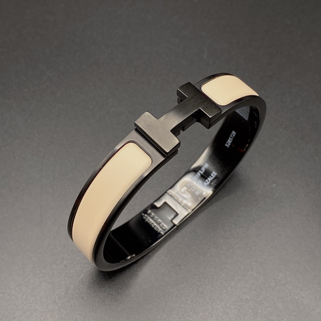 [moco jewelrys]H ARMBAND 12MM SCHWARZ BEIGE KERAMIK