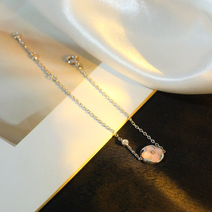 [moco jewelrys]SONNENMOTIV ROSA PERLMUTT SILBERARMREIF