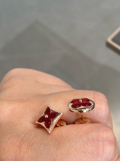 [moco jewelrys]Ohrstecker STERN UND SONNE ROSÉGOLD MIT CARNELIAN