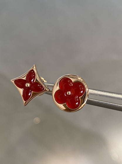 [moco jewelrys]Ohrstecker STERN UND SONNE ROSÉGOLD MIT CARNELIAN