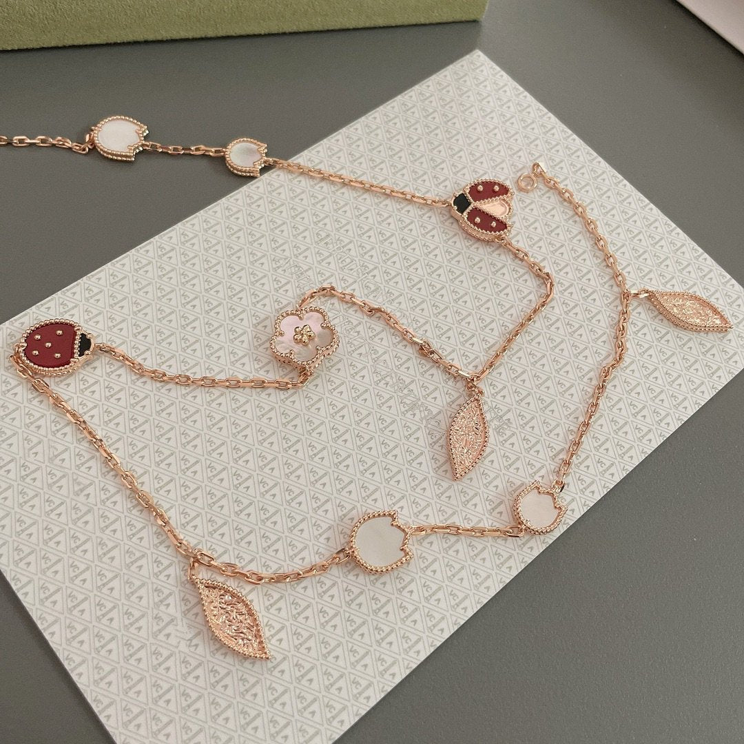 [moco jewelrys]LUCKY SPRING 15 MOTIFS ROSÉGOLD-HALSKETTE