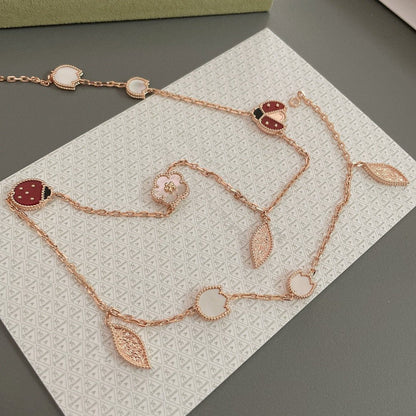 [moco jewelrys]LUCKY SPRING 15 MOTIFS ROSÉGOLD-HALSKETTE
