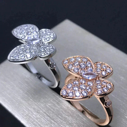 [moco jewelrys]SCHMETTERLING PINK GOLD DIAMANTENRING