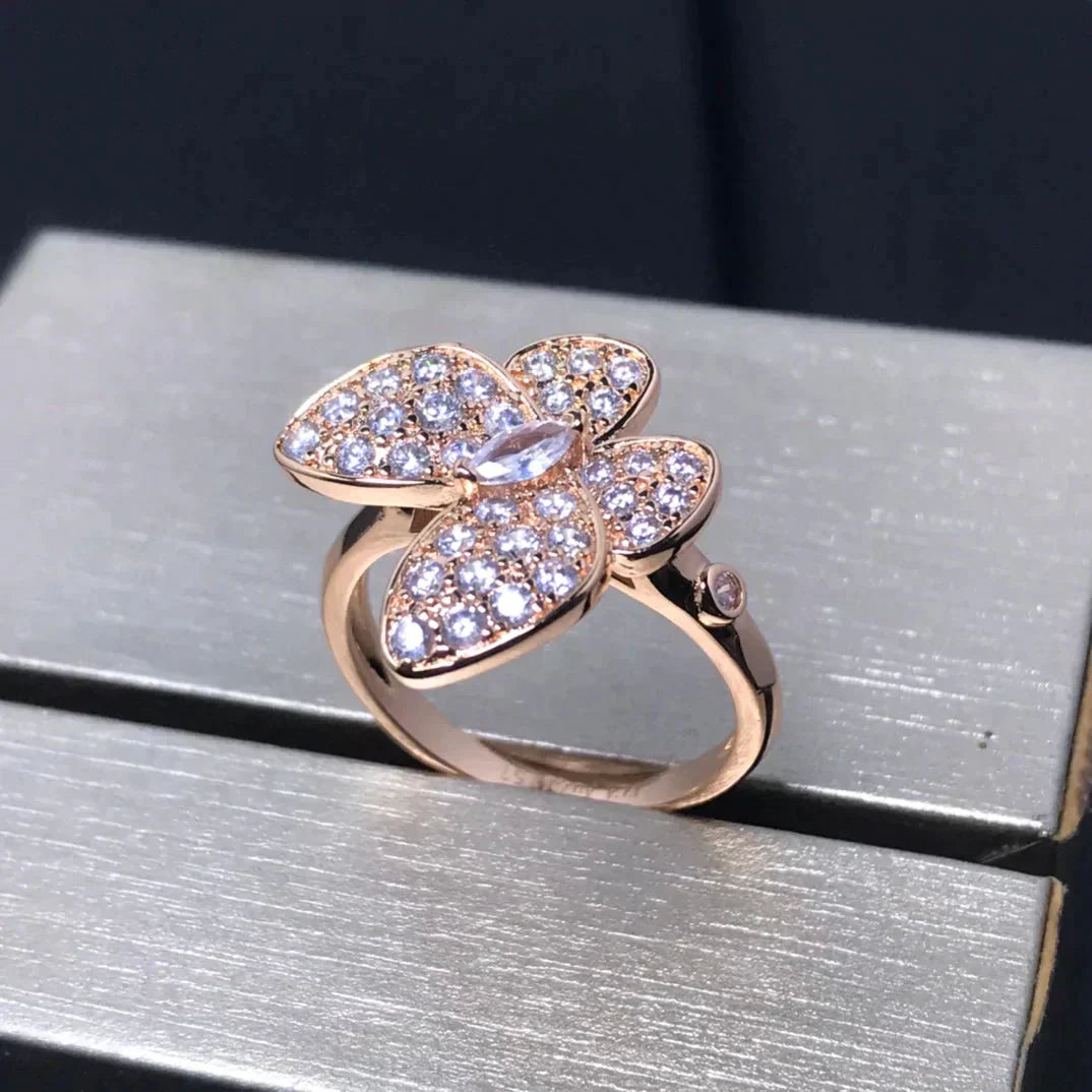 [moco jewelrys]SCHMETTERLING PINK GOLD DIAMANTENRING