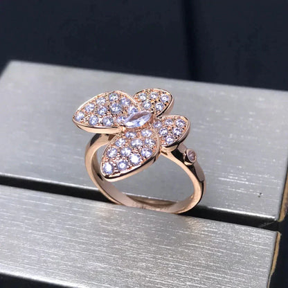 [moco jewelrys]SCHMETTERLING PINK GOLD DIAMANTENRING