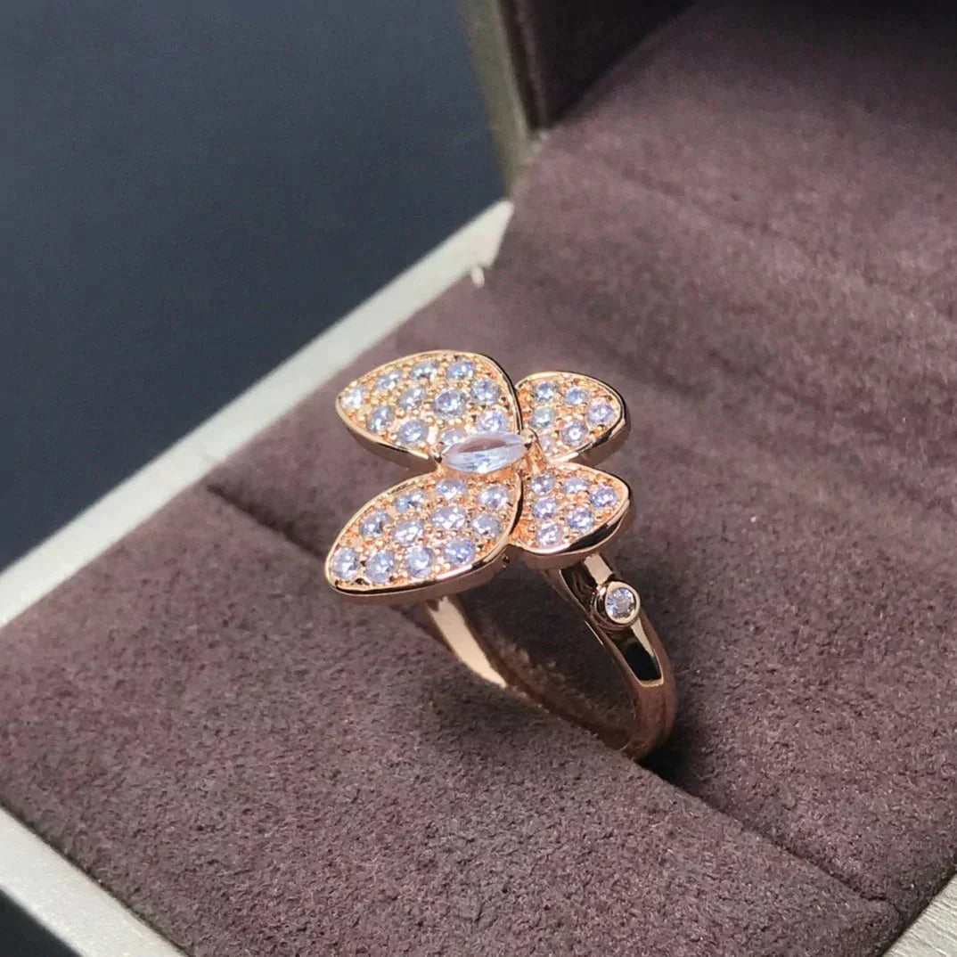 [moco jewelrys]SCHMETTERLING PINK GOLD DIAMANTENRING