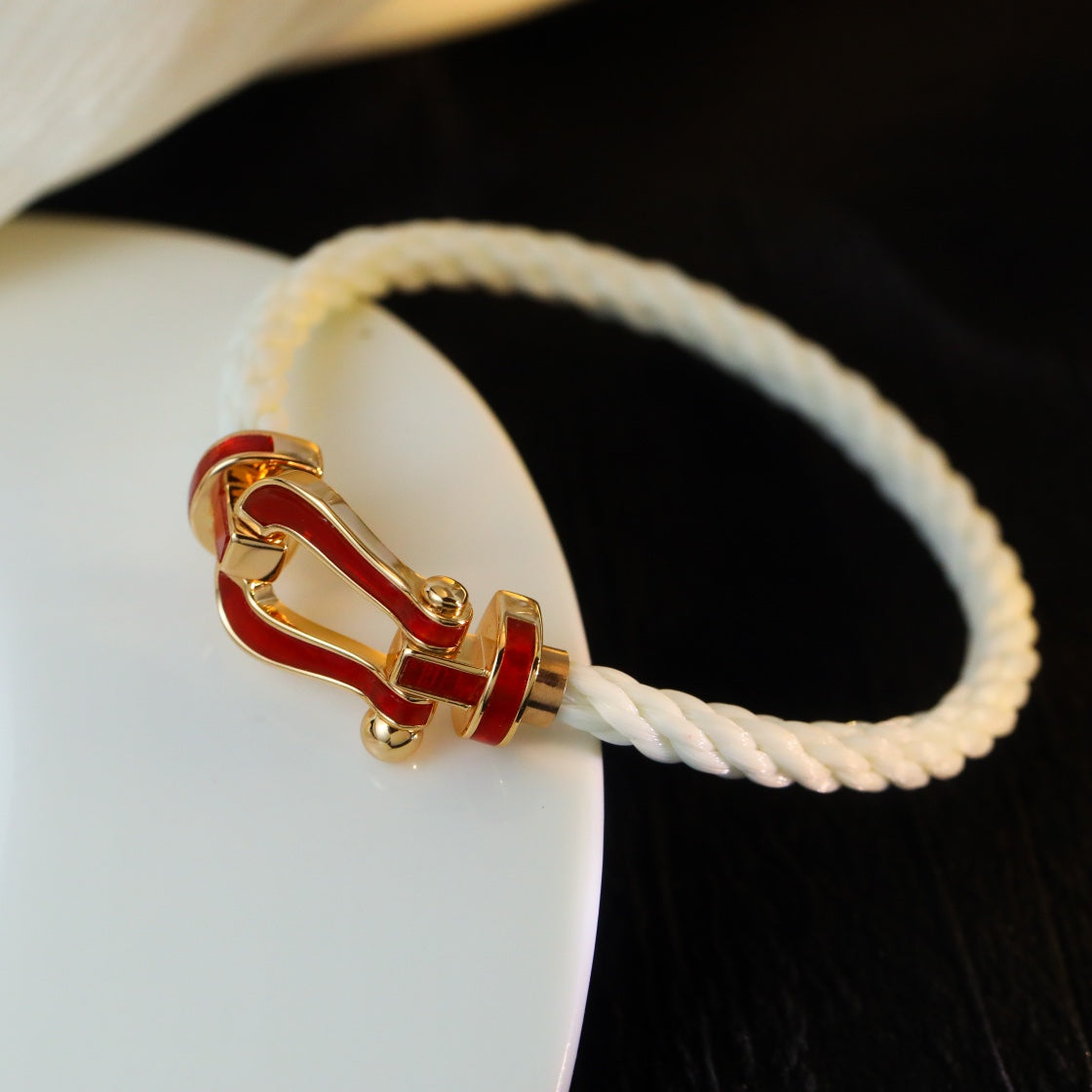 [moco jewelrys]FORCE 10 WEISSES TEXTIL MIT DIAMANTEN
