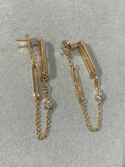[moco jewelrys]CHAINE CHAOS DIAMOND DROP-OHRRINGE