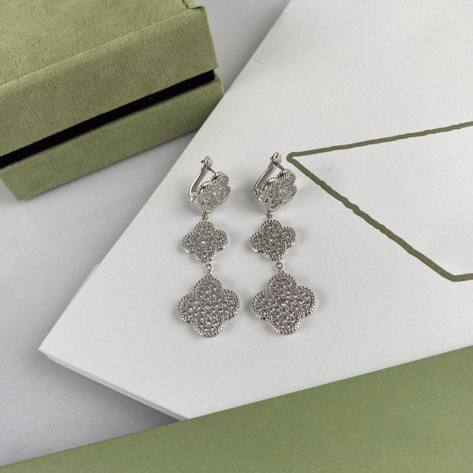 [moco jewelrys]KLEE 3 MOTIV DIAMANT SILBER OHRHÄNGER