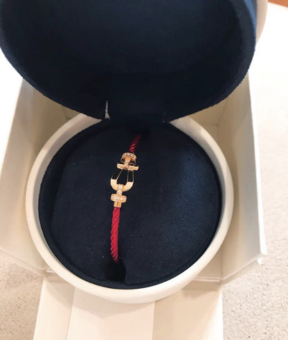[moco jewelrys]FORCE 10 HALB DIAMANT ROTGOLD ROTES KORDELBAND GROSS UND MITTELGROSSES MODELL