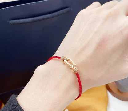 [moco jewelrys]FORCE 10 HALB DIAMANT ROTGOLD ROTES KORDELBAND GROSS UND MITTELGROSSES MODELL