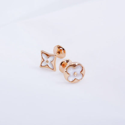 [moco jewelrys] STAR AND SUN PINK GOLD MOP OHRSTECKER