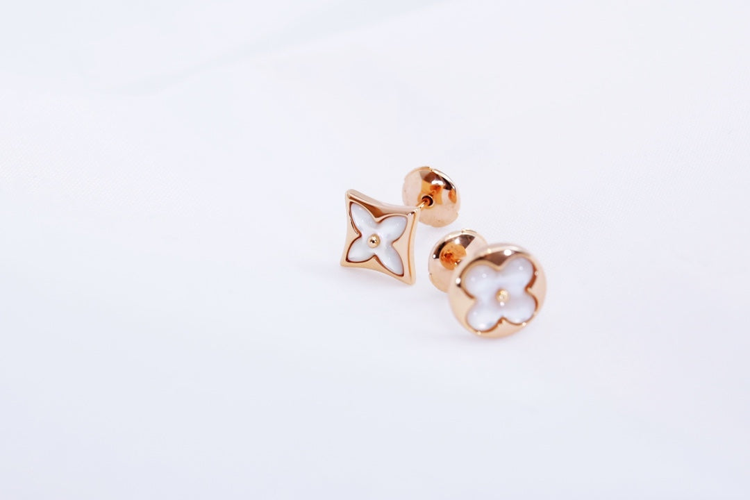 [moco jewelrys] STAR AND SUN PINK GOLD MOP OHRSTECKER