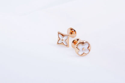 [moco jewelrys] STAR AND SUN PINK GOLD MOP OHRSTECKER