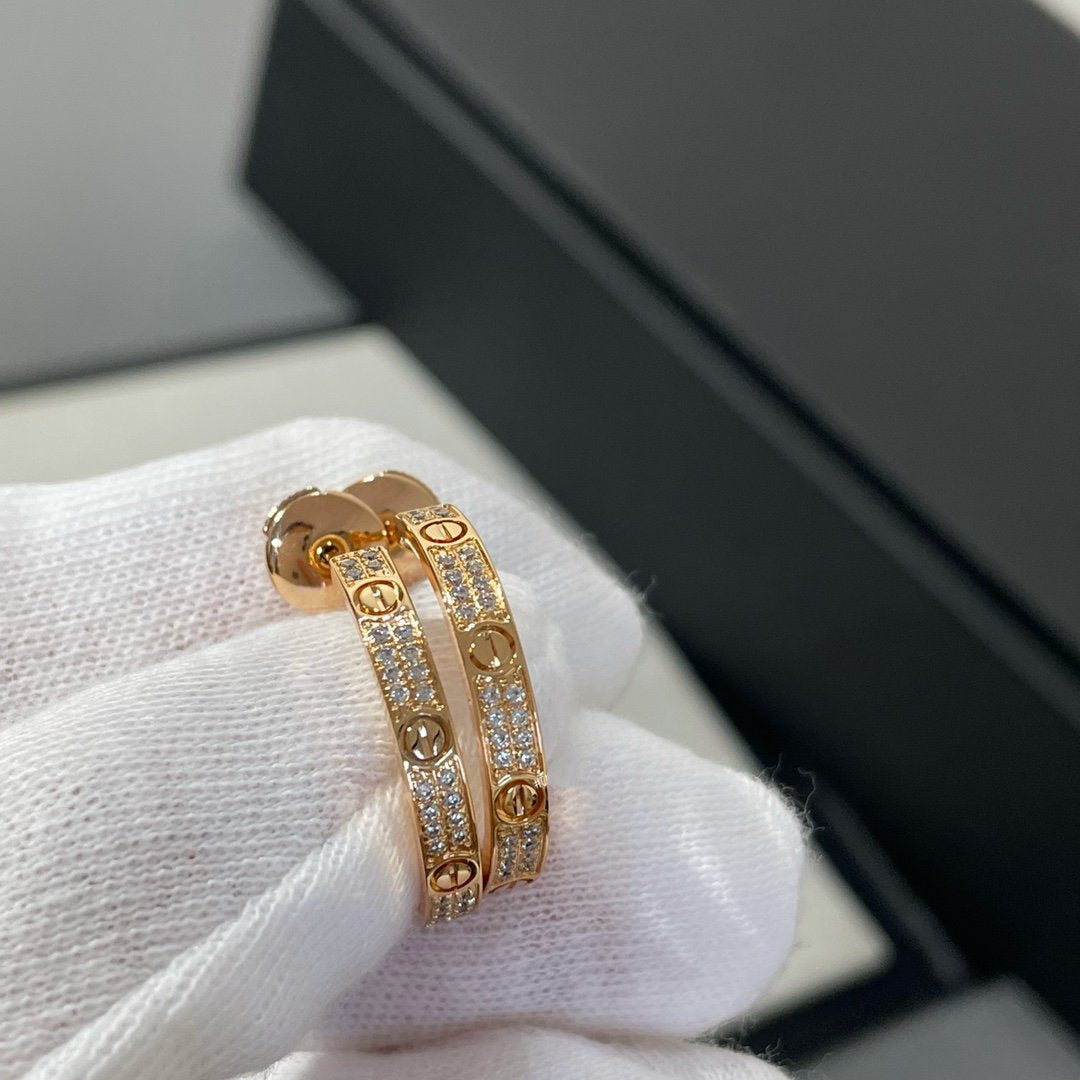 [moco jewelrys]LOVE DIAMOND ROSÉGOLD CREOLEN