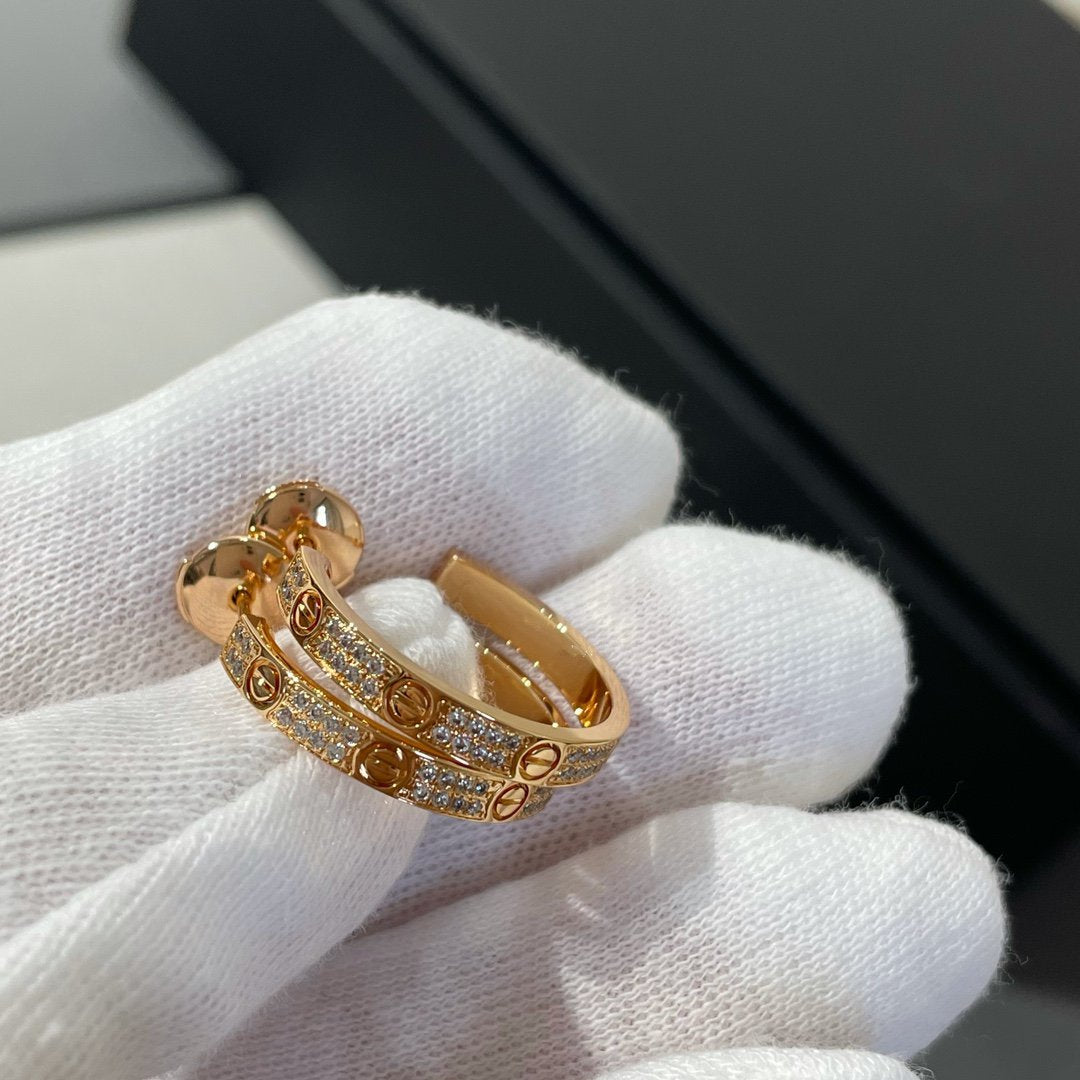 [moco jewelrys]LOVE DIAMOND ROSÉGOLD CREOLEN