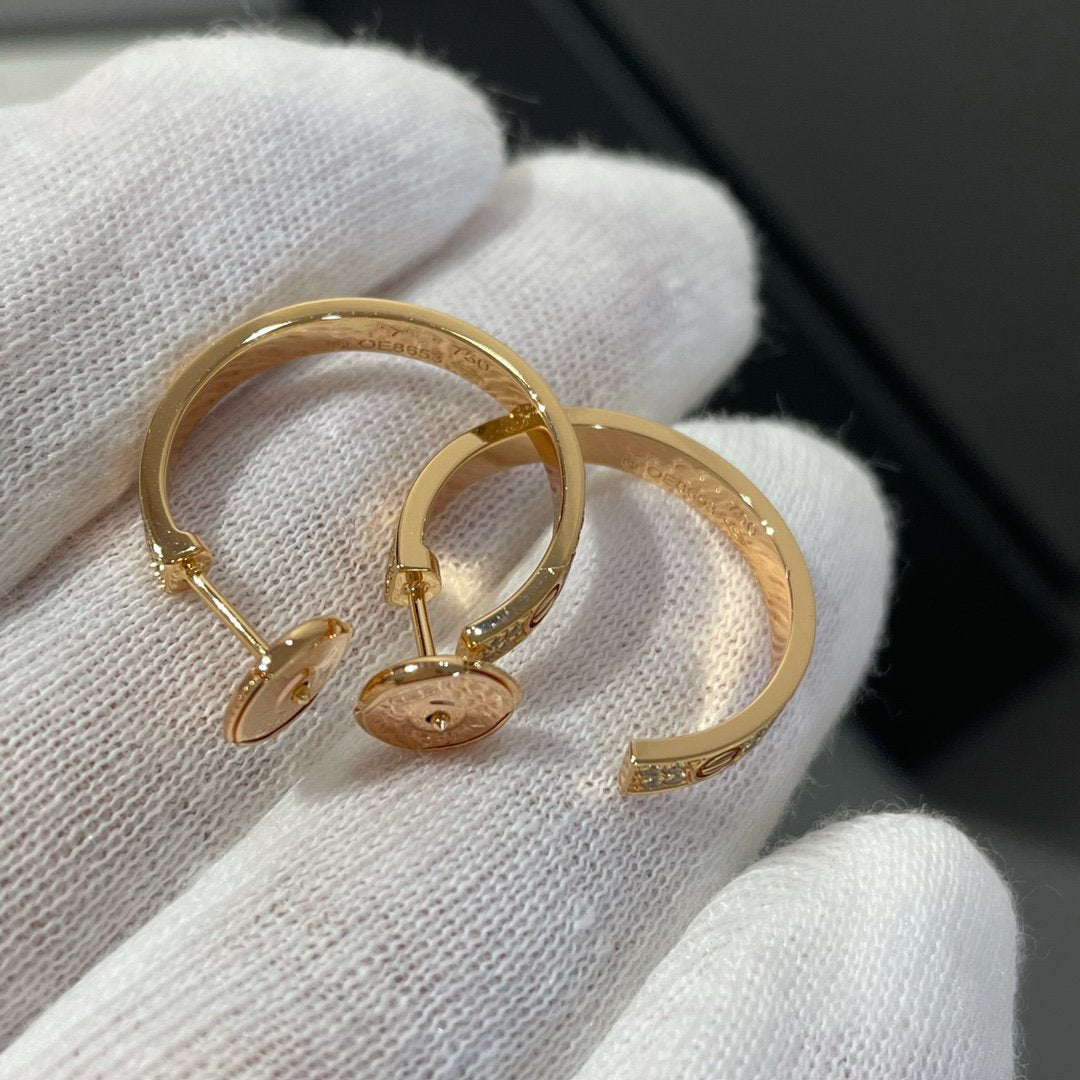 [moco jewelrys]LOVE DIAMOND ROSÉGOLD CREOLEN