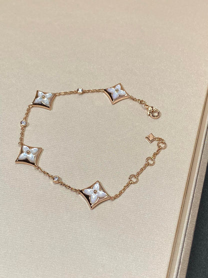 [moco jewelrys]STAR 4 MOTIV PERLMUTT DIAMANT ROSÉGOLD ARMREIF