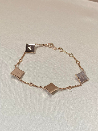 [moco jewelrys]STAR 4 MOTIV PERLMUTT DIAMANT ROSÉGOLD ARMREIF