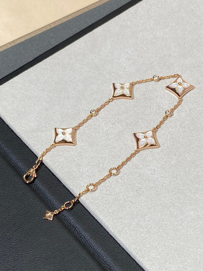 [moco jewelrys]STAR 4 MOTIV PERLMUTT DIAMANT ROSÉGOLD ARMREIF