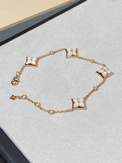 [moco jewelrys]STAR 4 MOTIV PERLMUTT DIAMANT ROSÉGOLD ARMREIF